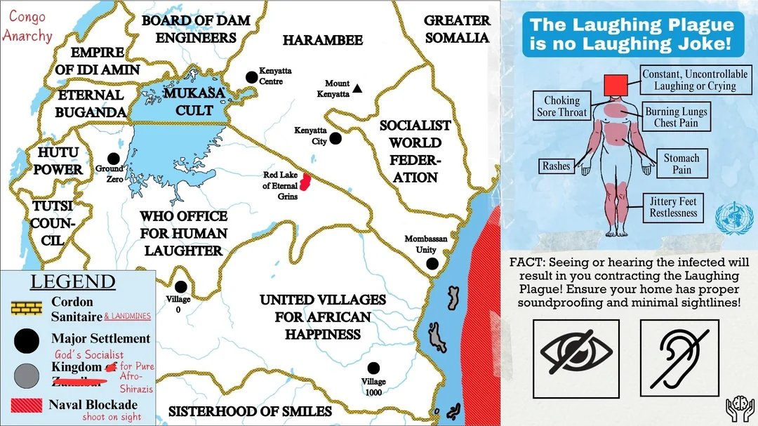 Carte de propagation des épidémies d'hystérie collective en Afrique de l'Est (1962-1971)