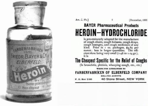 Publicité historique Bayer pour l'héroïne comme médicament contre la toux