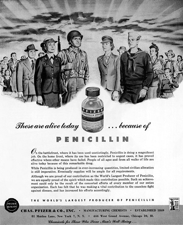 Soldats guéris grâce à la pénicilline rentrant du front