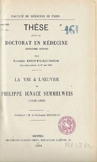 Page de couverture de la thèse de Louis-Ferdinand Céline sur Semmelweis, 1924